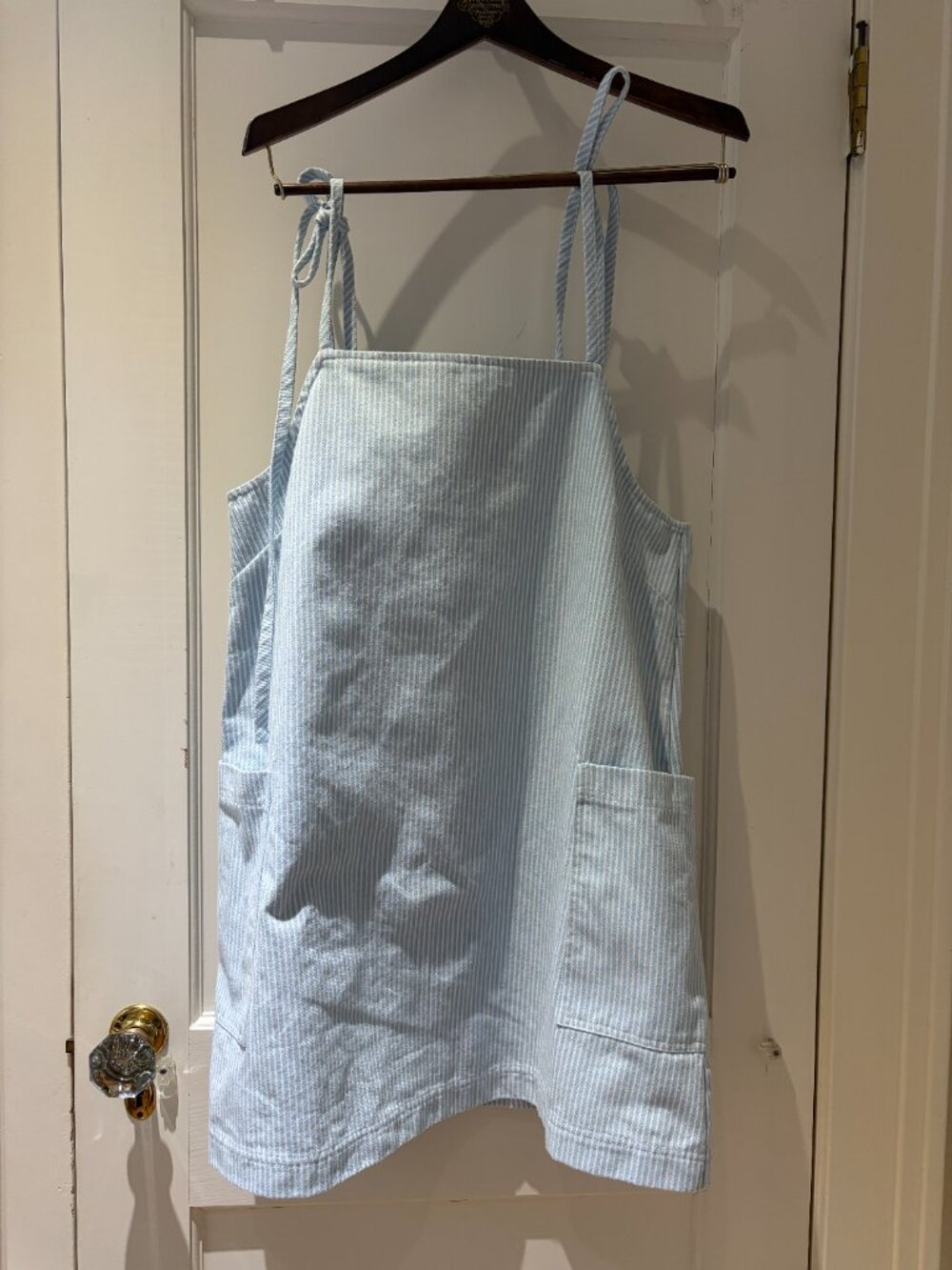 Mable Blue and White pinstripe mini dress Size Large - Picture 2 of 8